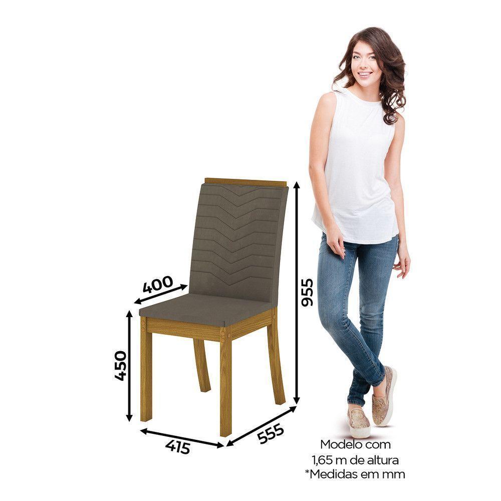 Conjunto Sala De Jantar Tampo Mdf Canto Reto 120 Cm 4 Cadeiras Melanie Henn Off White Com Nature E Bege - 8