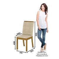 Conjunto Sala De Jantar Tampo Mdf Canto Reto 120 Cm 4 Cadeiras Melanie Henn Off White Com Nature E Linho - 9