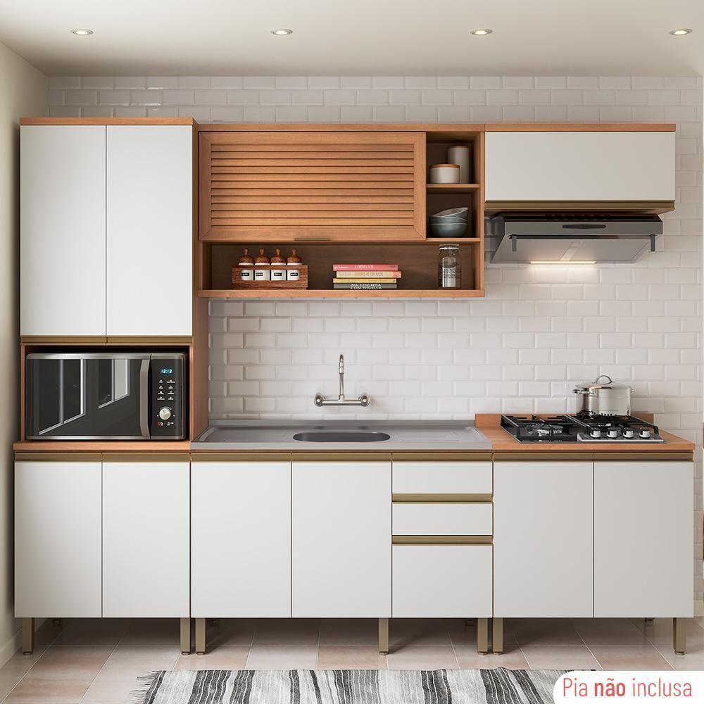Cozinha Completa Thela Bárbara C/ Balcão De Pia Freijó/branco - 1