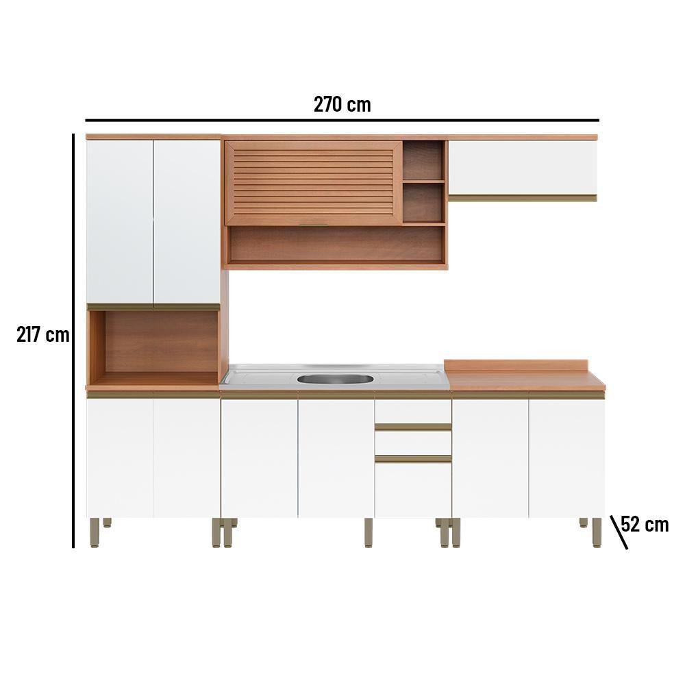 Cozinha Completa Thela Bárbara C/ Balcão De Pia Freijó/branco - 9