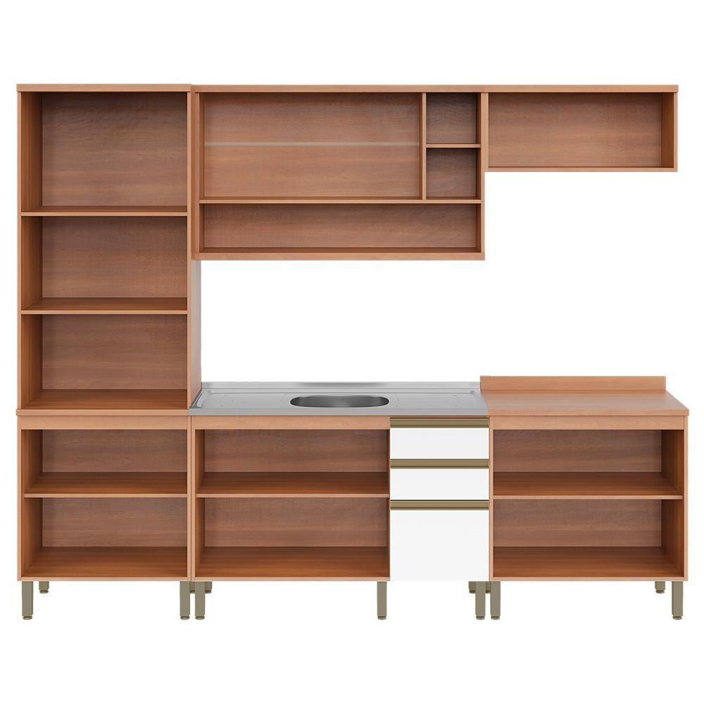 Cozinha Completa Thela Bárbara Torre Quente E Balcão P/ Pia Freijó/branco - 7