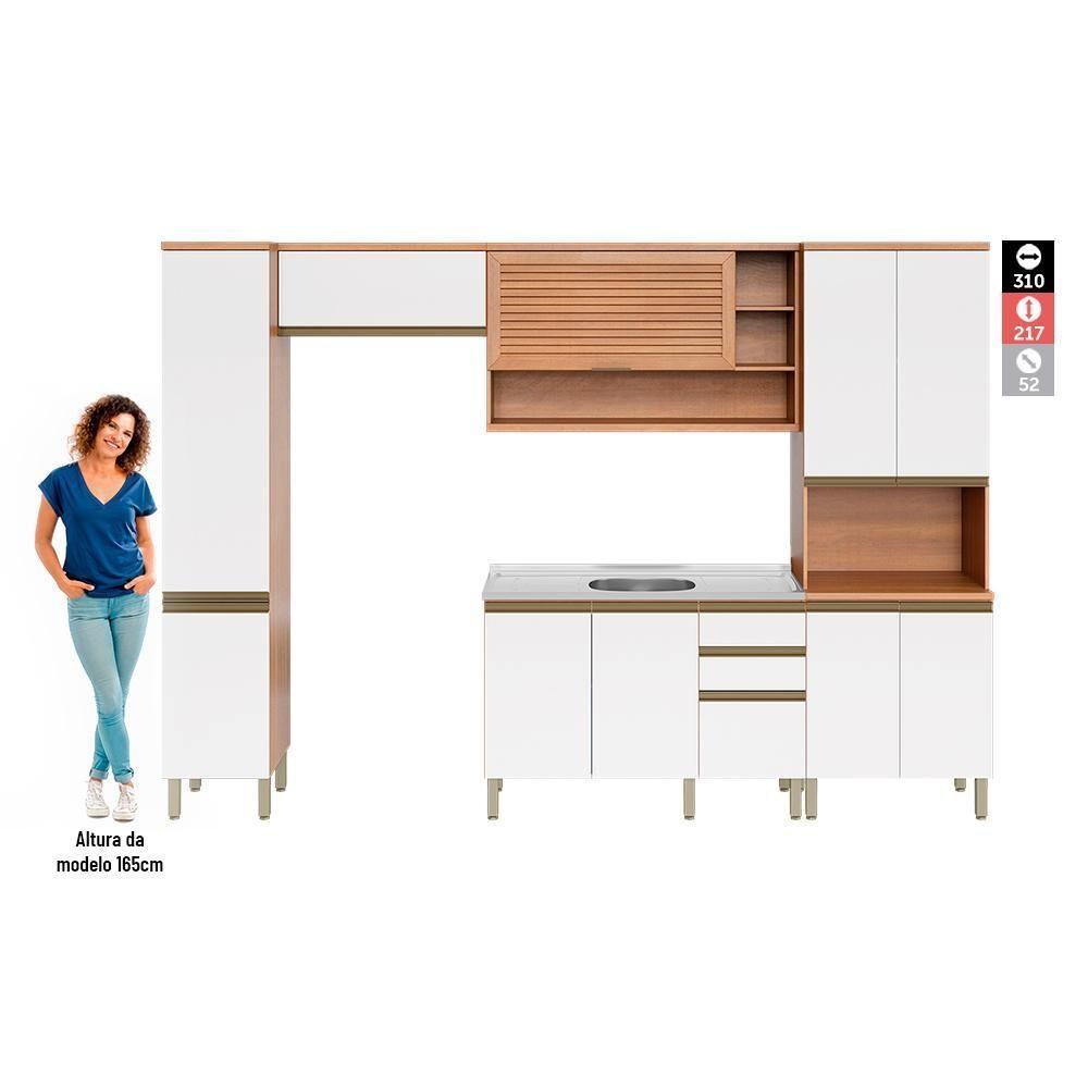 Cozinha Completa Thela Bárbara Com Balcão De Pia Freijó E Branco - 8