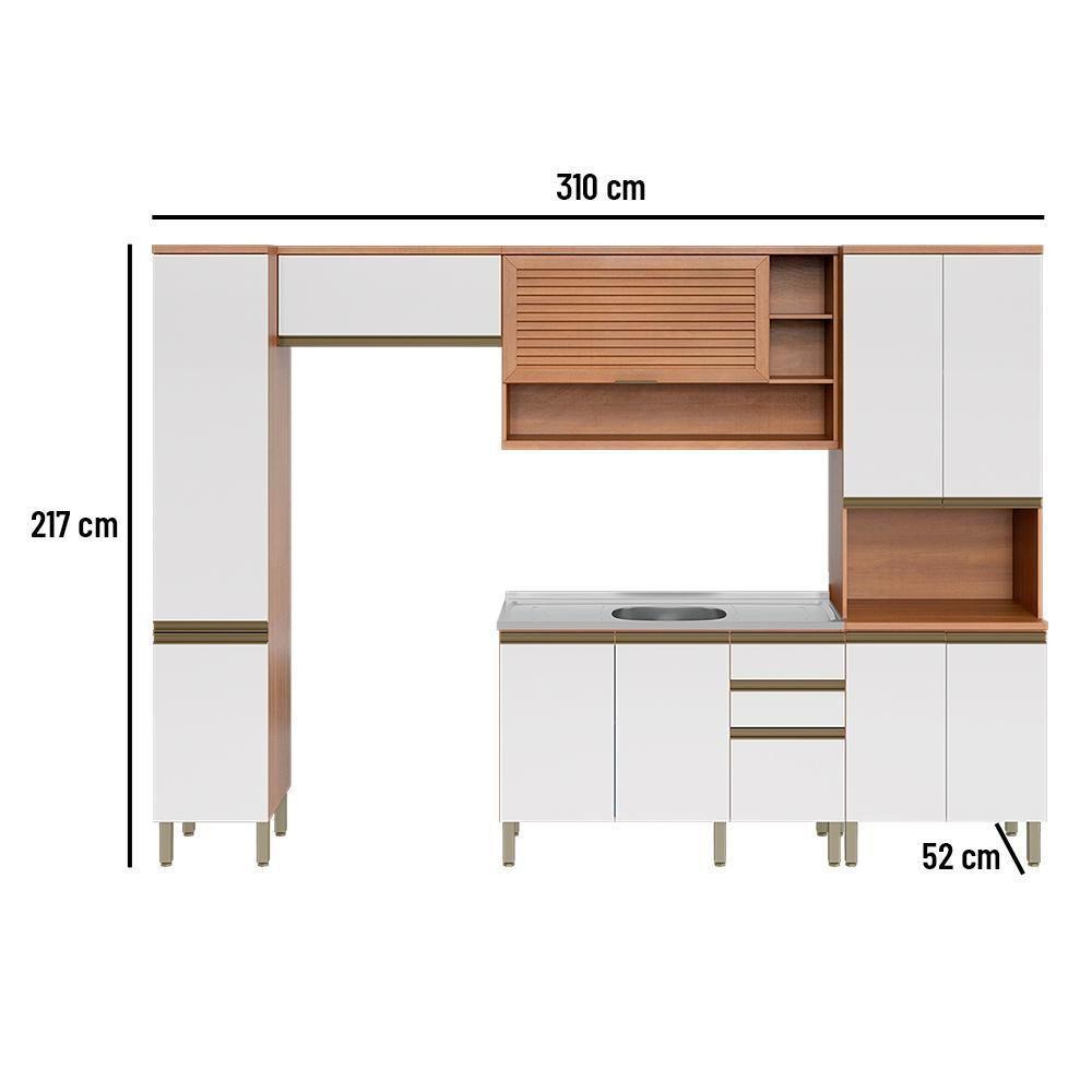 Cozinha Completa Thela Bárbara Com Balcão De Pia Freijó E Branco - 9
