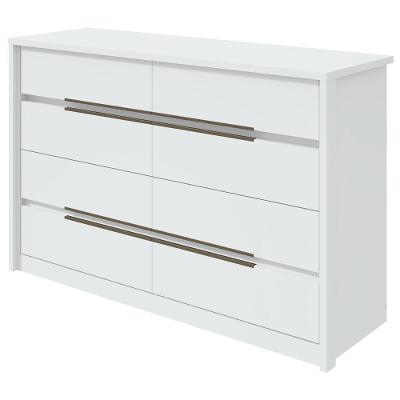 Cômoda Urban 8 Gavetas em MDF com Puxador em Alumínio Branco