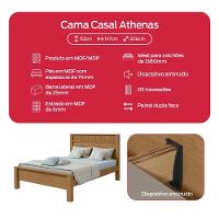 Cama Lopas Casal 1,40 Athenas Amendoa Clean - 7