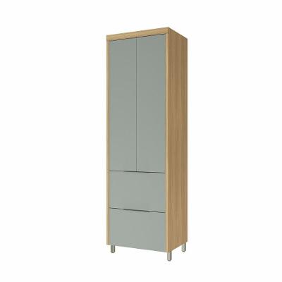 Paneleiro 2 Portas 2 Gavetas Marquesa 70cm 100 Mdf Nature/verde