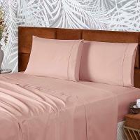Jogo De Lençol Conforto Padrão 4 Peças Micropercal 200 Fios C- Elástico - Rosê - 1