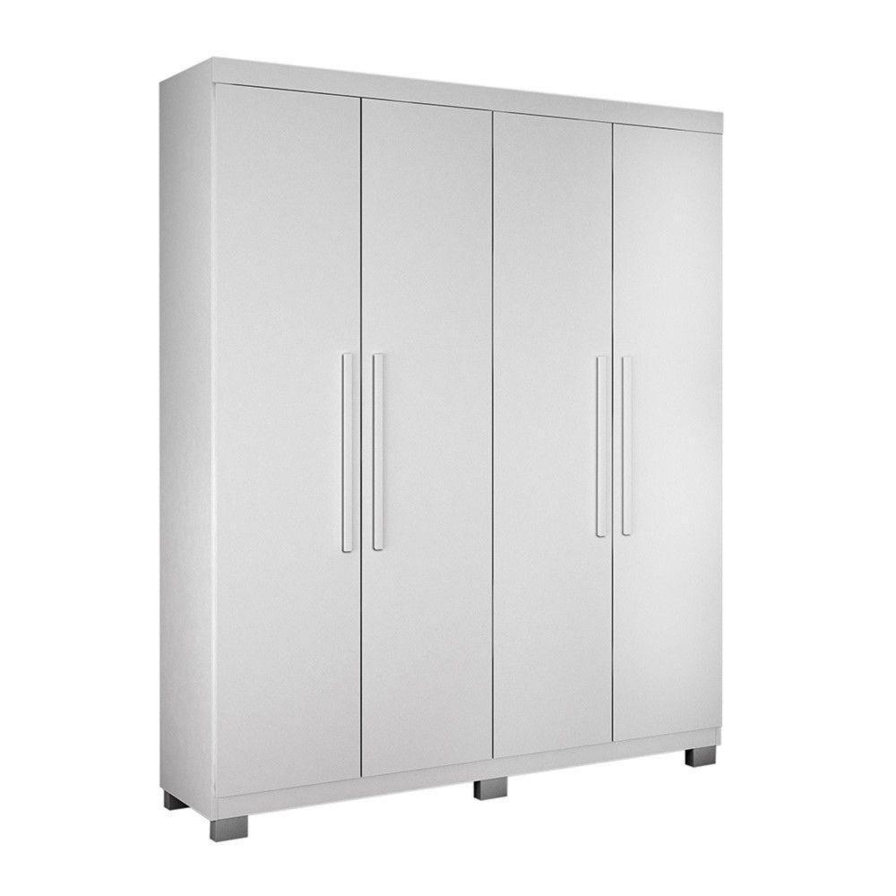 Guarda Roupa Master 4 Portas 3 Gavetas Benetil Branco - 1