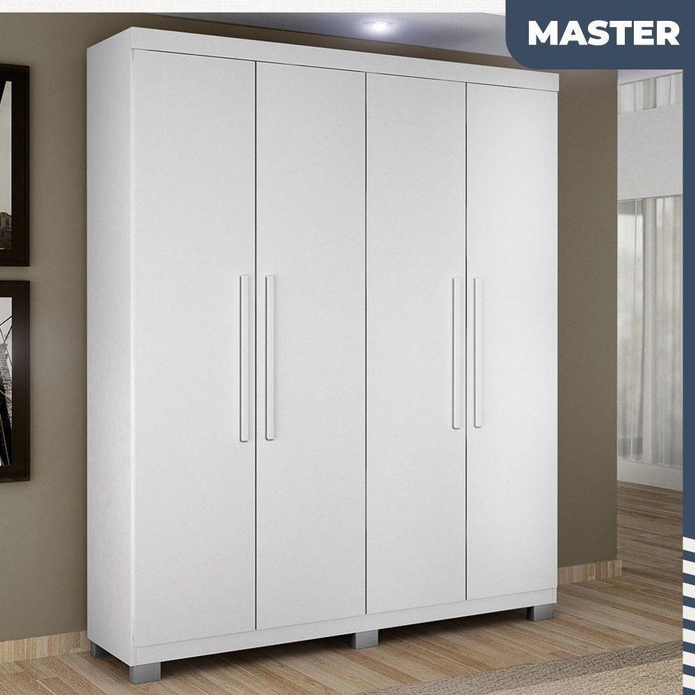 Guarda Roupa Master 4 Portas 3 Gavetas Benetil Branco - 5