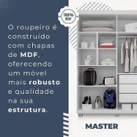 Guarda Roupa Master 4 Portas 3 Gavetas Benetil Branco - 2