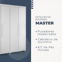 Guarda Roupa Master 4 Portas 3 Gavetas Benetil Branco