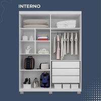 Guarda Roupa Master 4 Portas 3 Gavetas Benetil Branco - 6