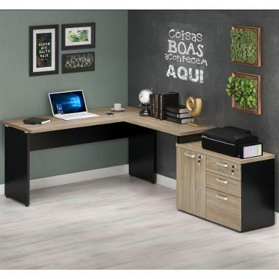 Mesa Para Escritório Web30 1,35x2,32 C/ Armário Calvi/preto