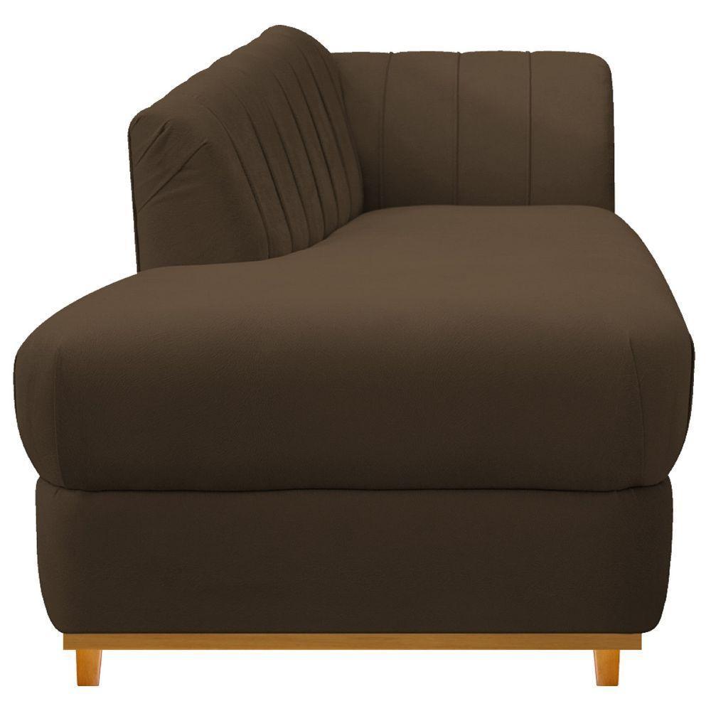 Kit Diva Recamier Vanessa 185cm Lado Esquerdo E 01 Poltrona Laura Suede Cor Marrom - 2