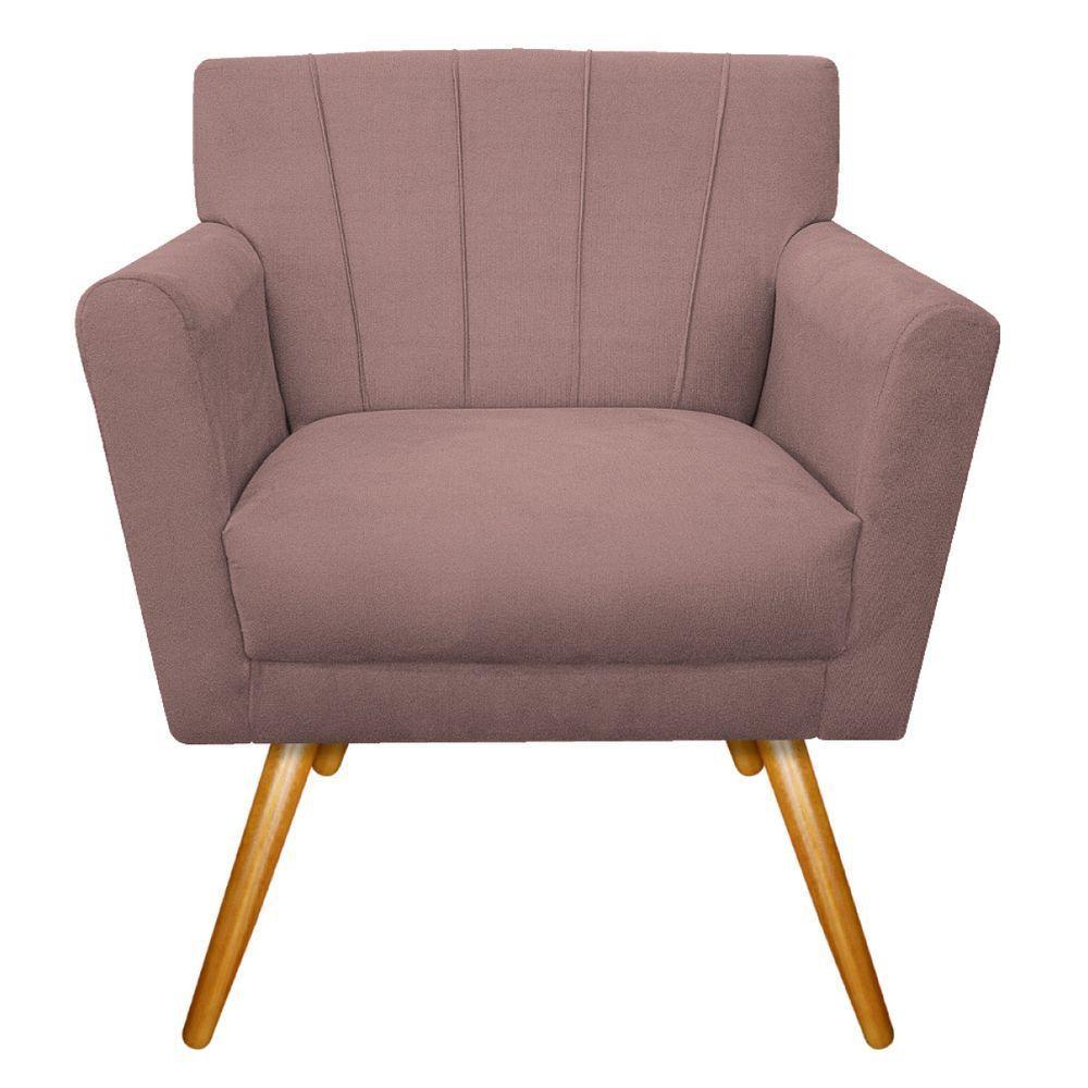 Kit Diva Recamier Vanessa 185cm Lado Esquerdo E 01 Poltrona Laura Linho Cor Rosê - 2