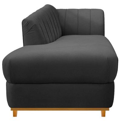 Kit Diva Recamier Vanessa 160cm Lado Esquerdo E 01 Poltrona Laura Linho Cor Cinza Escuro