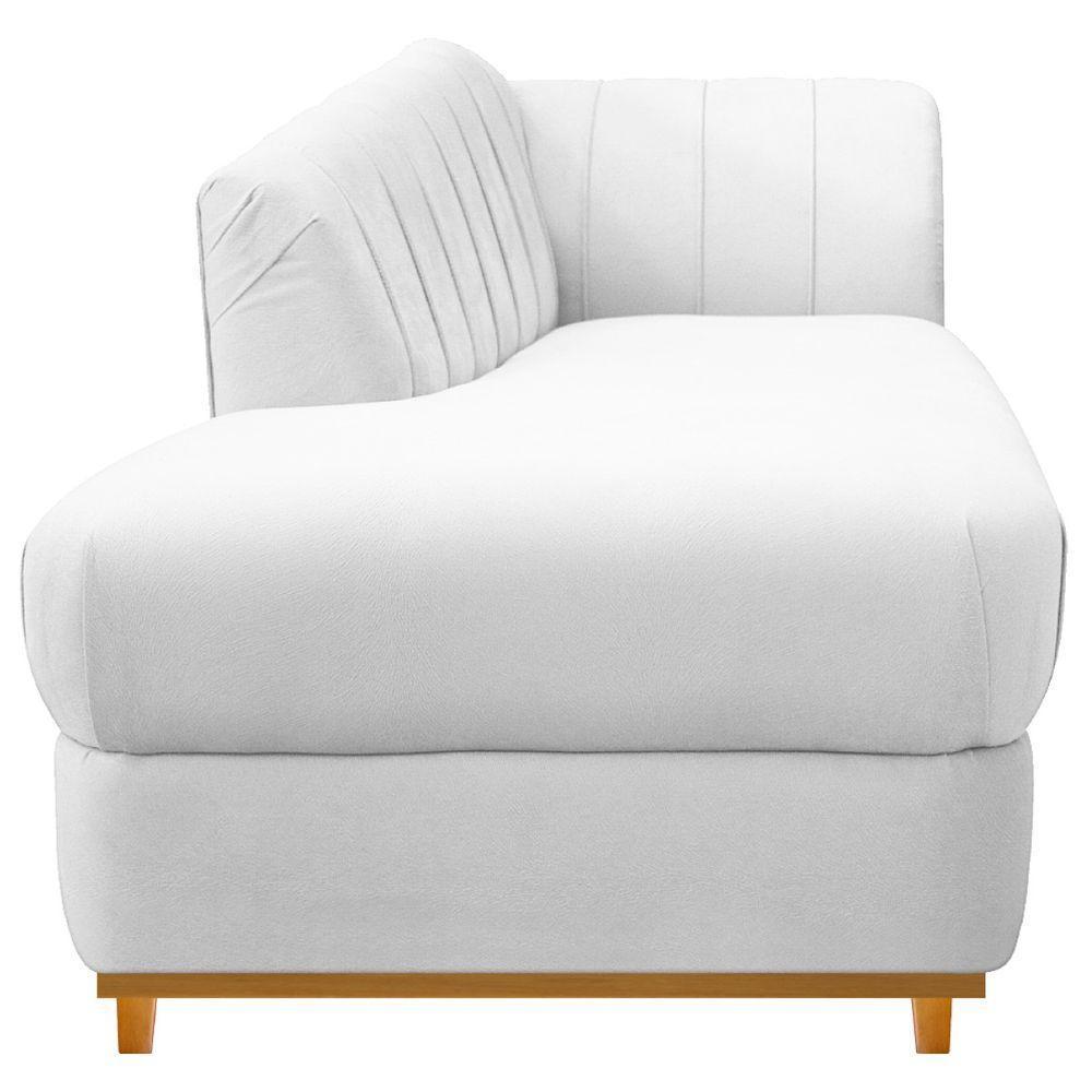 Kit Diva Recamier Vanessa 160cm Lado Esquerdo E 01 Poltrona Laura Suede Cor Branco - 3