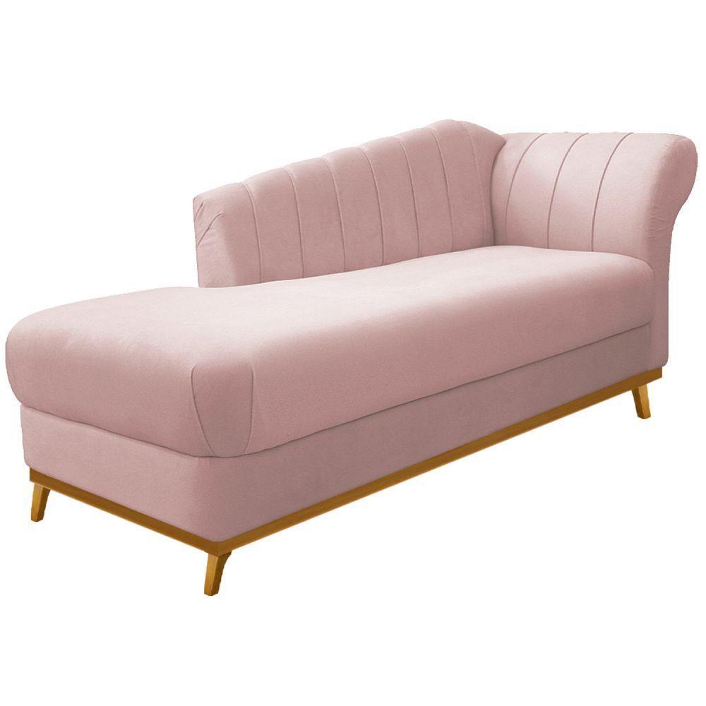 Kit Diva Recamier Vanessa 140cm Lado Esquerdo E 01 Poltrona Laura Suede Cor Rosê - 8