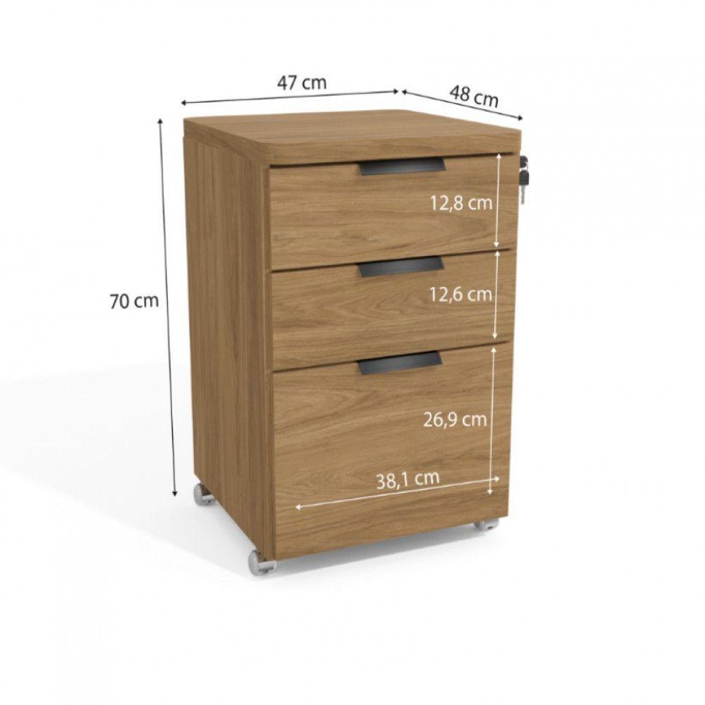 Gaveteiro Office Versátil Com Chave 1003a Kappesberg Itapua - 3