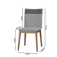 Conjunto 6 Cadeiras Cristal Linho Com Pés De Madeira Maciça Neblina/cinza Neblina/cinza - 4