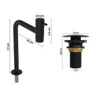 Kit Cuba Tulipa Com Torneira Inox Black Valvula Click Black Branco Branco - 5