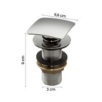 Kit Cuba Tulipa Sobrepor Com Valvula Click Quadrada Preta - 3