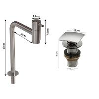 Kit Cuba Tulipa Sobrepor Com Torneira Inox E Valvula Click Preto - 3