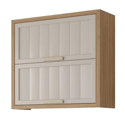 Armario Aereo Divina 80 Cm Com 2 Portas Freijo/off White Freijo/off White