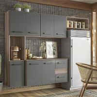 Armario Cozinha 7 Portas E 2 Gavetas Juliete Carvalho Nature/chumbo Carvalho Nature/chumbo - 2