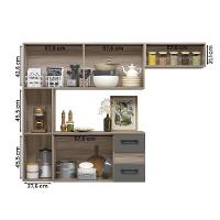 Armario Cozinha 7 Portas E 2 Gavetas Juliete Carvalho Nature/chumbo Carvalho Nature/chumbo - 3