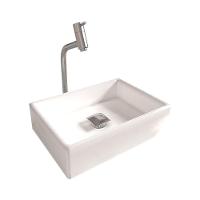 Cuba Pia Banheiro Torino Torneira Dl08 Valvula Inox Click Branco Branco - 1