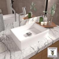 Cuba Pia Banheiro Torino Torneira Dl08 Valvula Inox Click Branco Branco - 2