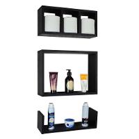 Kit 3 Peças Nicho Prateleira Para Banheiro 40 X 12cm Preto - 5
