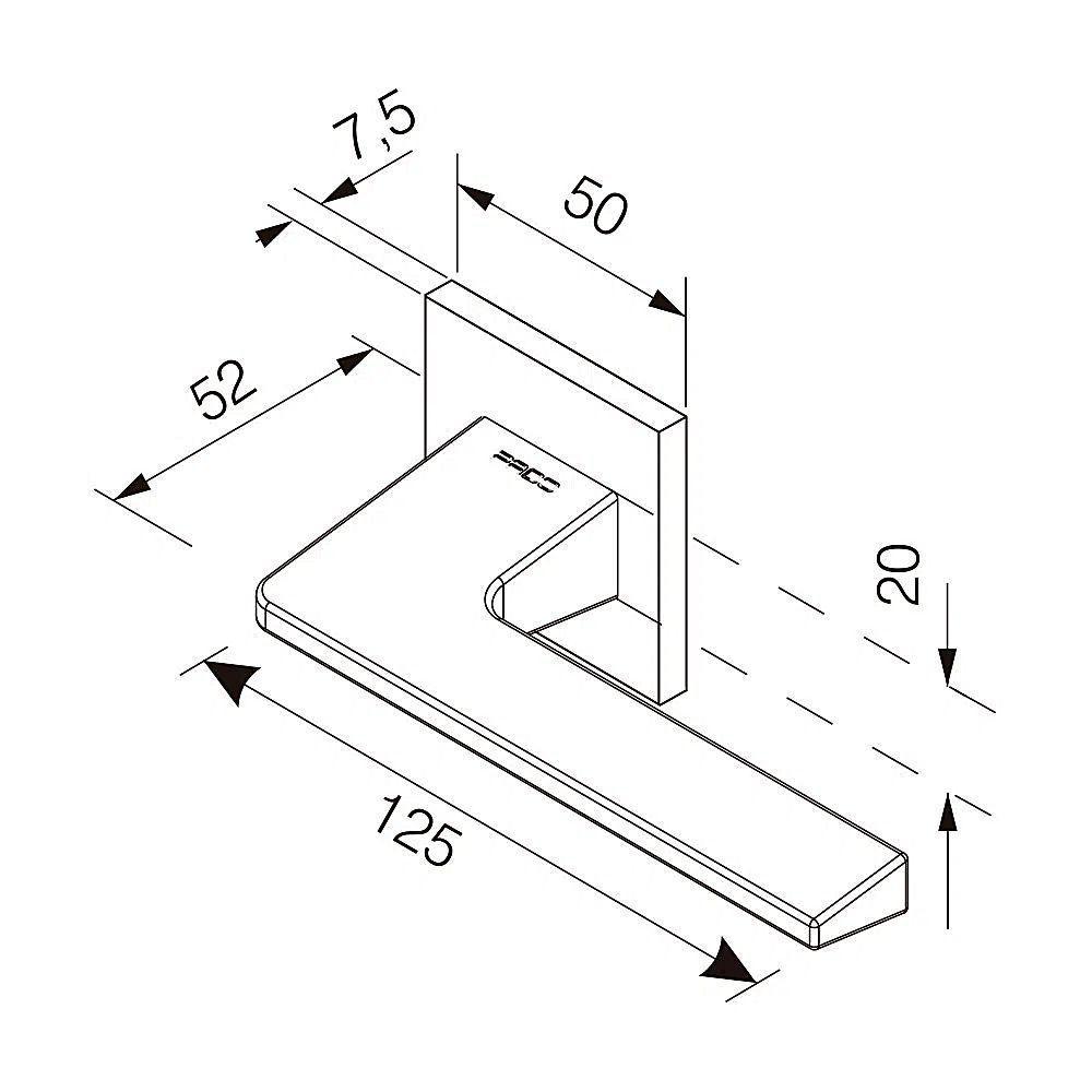 Fechadura Sara Preta Roseta Quadrada 55mm Pado Externa - 3