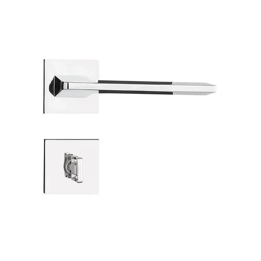 Fechadura Sara Cromada Roseta Quadrada 55mm Pado Banheiro / Wc - 1