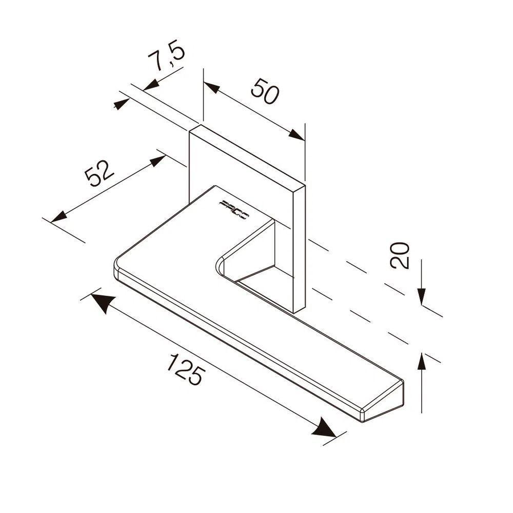 Fechadura Sara Cromada Roseta Quadrada 55mm Pado Banheiro / Wc - 3