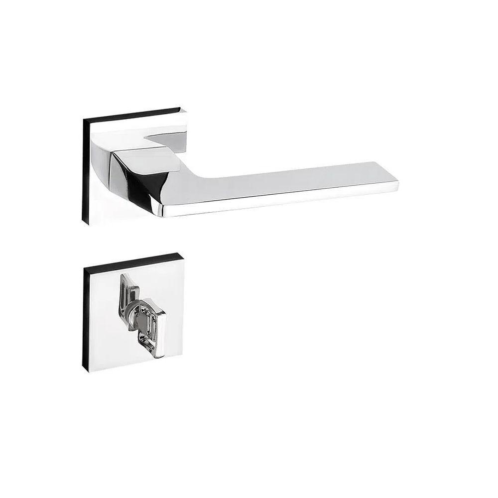 Fechadura Sara Cromada Roseta Quadrada 55mm Pado Banheiro / Wc - 5