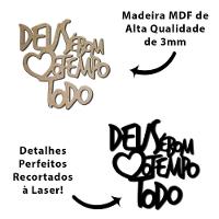 Deus É Bom O Tempo Todo Frase Palavra De Parede Mdf 3D 19Cm - 2