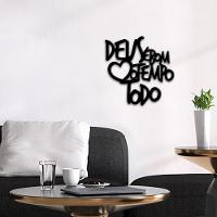 Deus É Bom O Tempo Todo Frase Palavra De Parede Mdf 3D 19Cm - 6