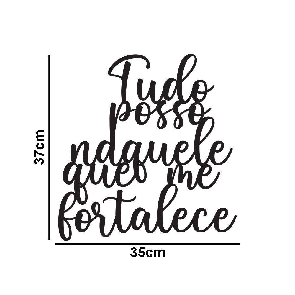 Naquele Que Me Fortalece Frases Decorativas Parede Em Mdf 3D - 3