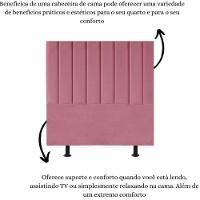 Cabeceira Estofada Cama Box Casal 140 Cm Sophia Carla Suede Cor:rosa - 7