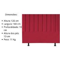 Cabeceira Estofada Cama Box Queen 160 Cm Sophia Carla Suede Cor:vermelho - 6