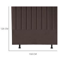 Cabeceira Estofada Cama Box Queen 160 Cm Sophia Carla Suede Cor:marrom - 5