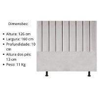 Cabeceira Estofada Cama Box Queen 160 Cm Sophia Carla Suede Cor:cinza Claro - 5