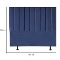 Cabeceira Estofada Cama Box Queen 160 Cm Sophia Carla Suede Cor:azul Marinho - 3