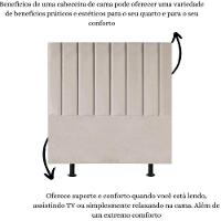 Cabeceira Estofada Cama Box Casal 140 Cm Sophia Carla Suede Cor:bege - 6