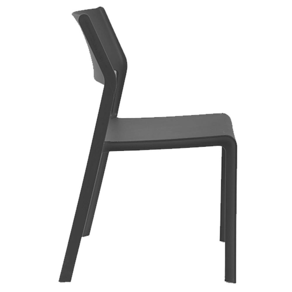 Kit 4 Cadeiras Empilhável Inmetro Mykonos Fratini Em Polipropileno Cor Preto - 3