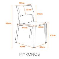 Kit 4 Cadeiras Empilhável Inmetro Mykonos Fratini Em Polipropileno Cor Preto - 2