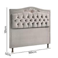 Cabeceira Holanda 1,60 Para Cama Box Queen - Veludo Marfim