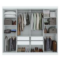 Guarda-roupa Casal Easy Slim 8 Portas Com Espelho E Pés Branco - 3
